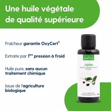 Jojoba - Huile Végétale Vierge BIO - Flacon en verre