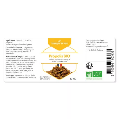Propolis - Extrait hydro-alcoolique BIO