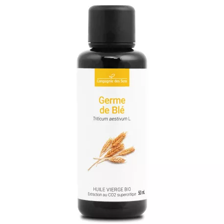 Huile De Germes De Blé Bio Vierge Pure 50ml - Soin Visage Et Corps - Tous Types De Peau - Fabriqué En France