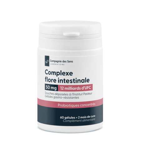 Probiotiques Flore intestinale 12 Milliards d'UFC - Gélules végétales gastro résistantes