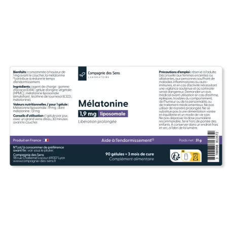 Mélatonine liposomale - Gélules végétales