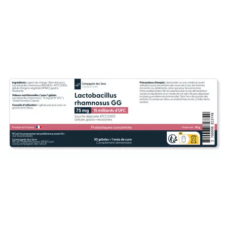 Lactobacillus rhamnosus 15 Milliards d'UFC - Gélules gastro résistantes