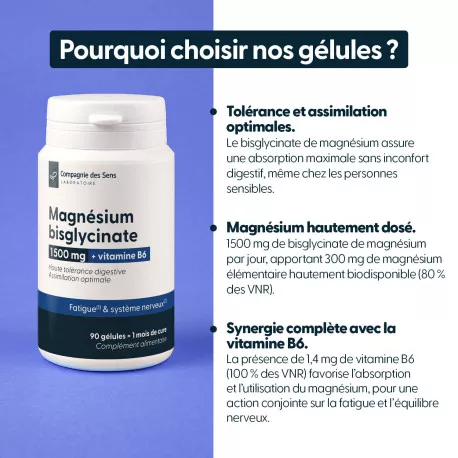 Bisglycinate de Magnésium - Gélules végétales