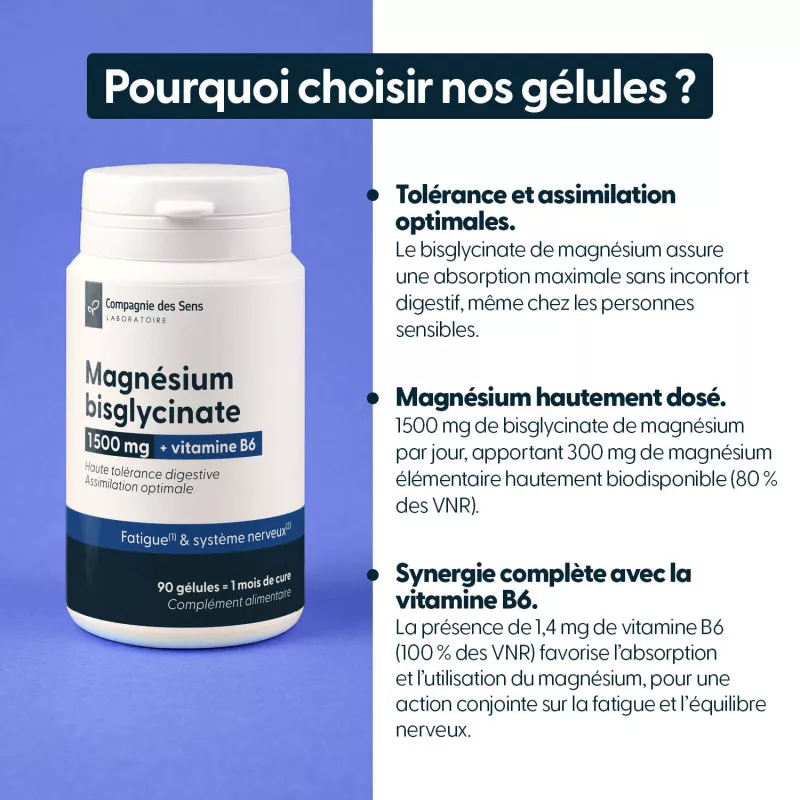 Bisglycinate de Magnésium - Gélules végétales