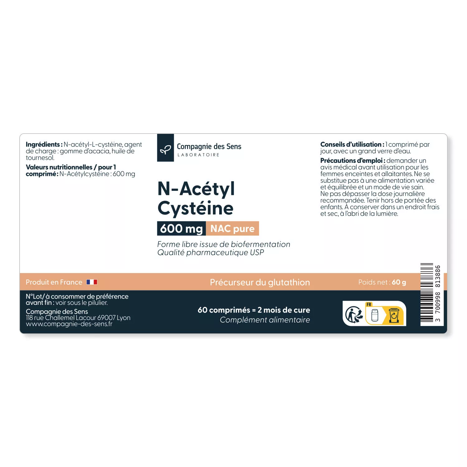 NAC (N acétyl cystéine) - Comprimés bâtonnets