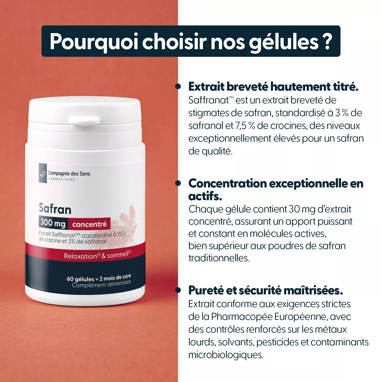 Safran breveté Saffranat® - Gélules végétales