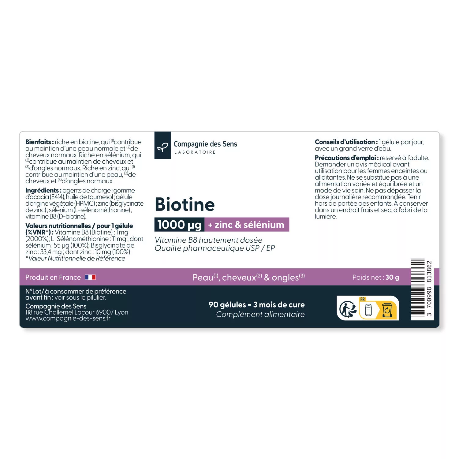 Complexe Biotine - Gélules végétales