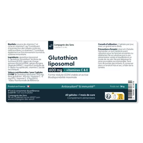 Glutathion liposomal - Gélules végétales