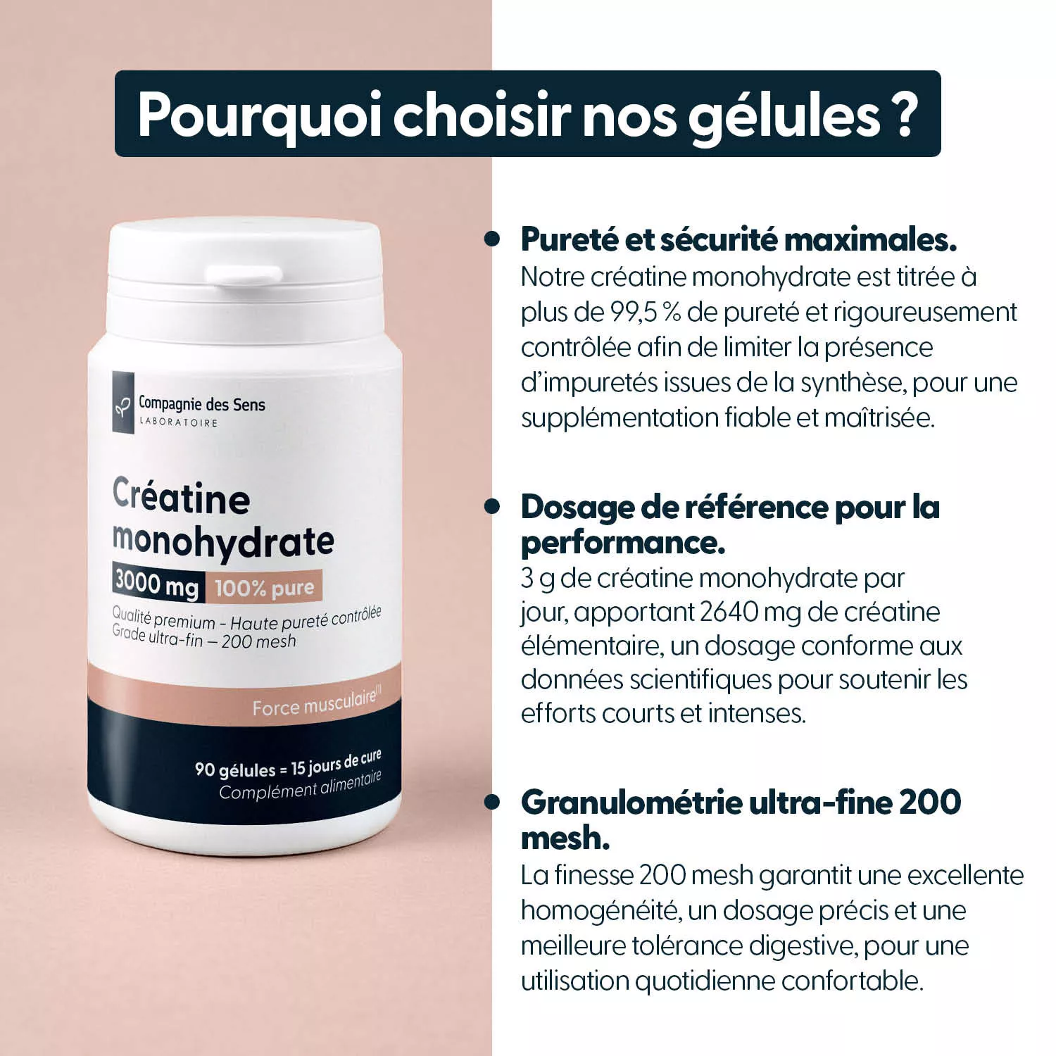Créatine monohydrate - Gélules végétales