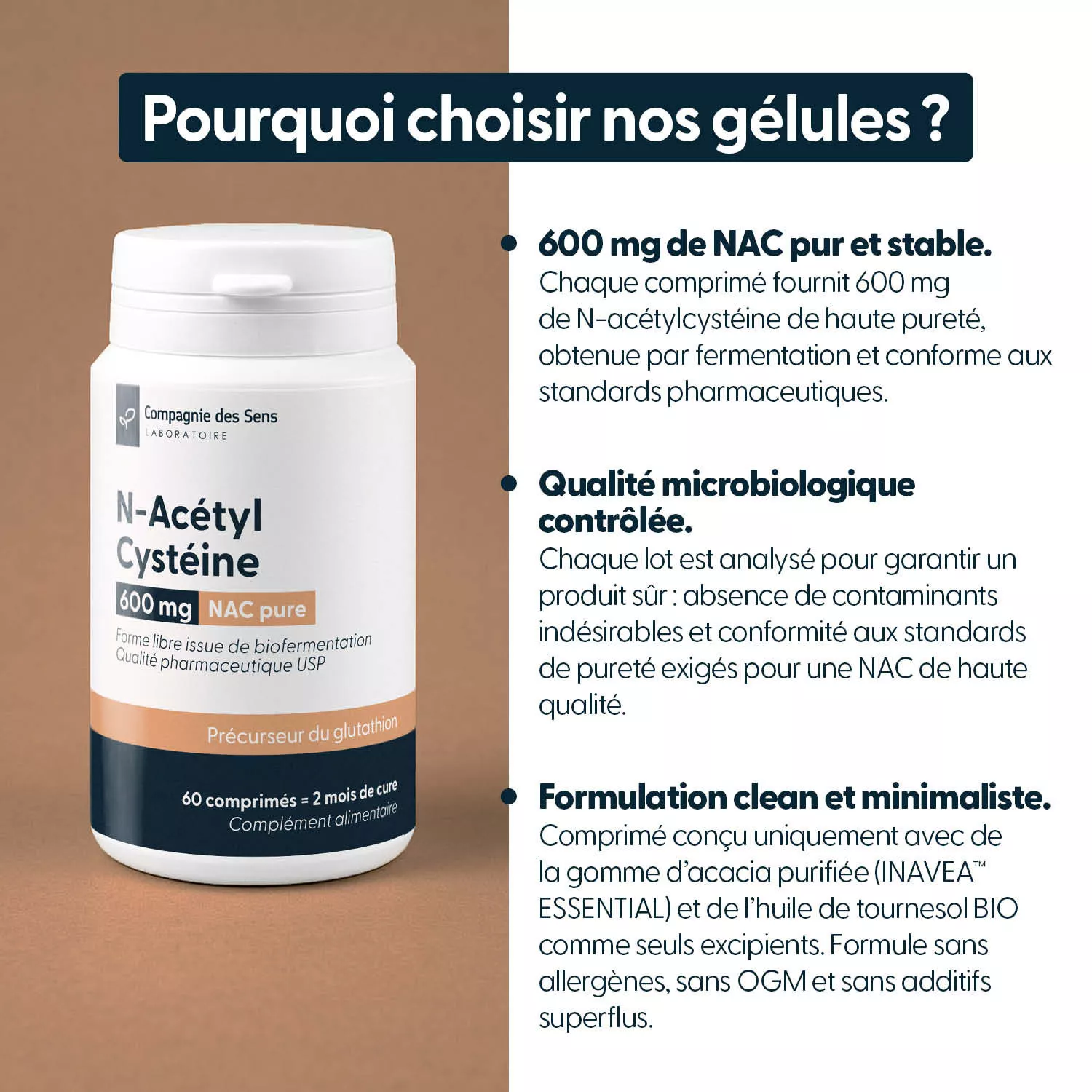NAC (N acétyl cystéine) - Comprimés bâtonnets