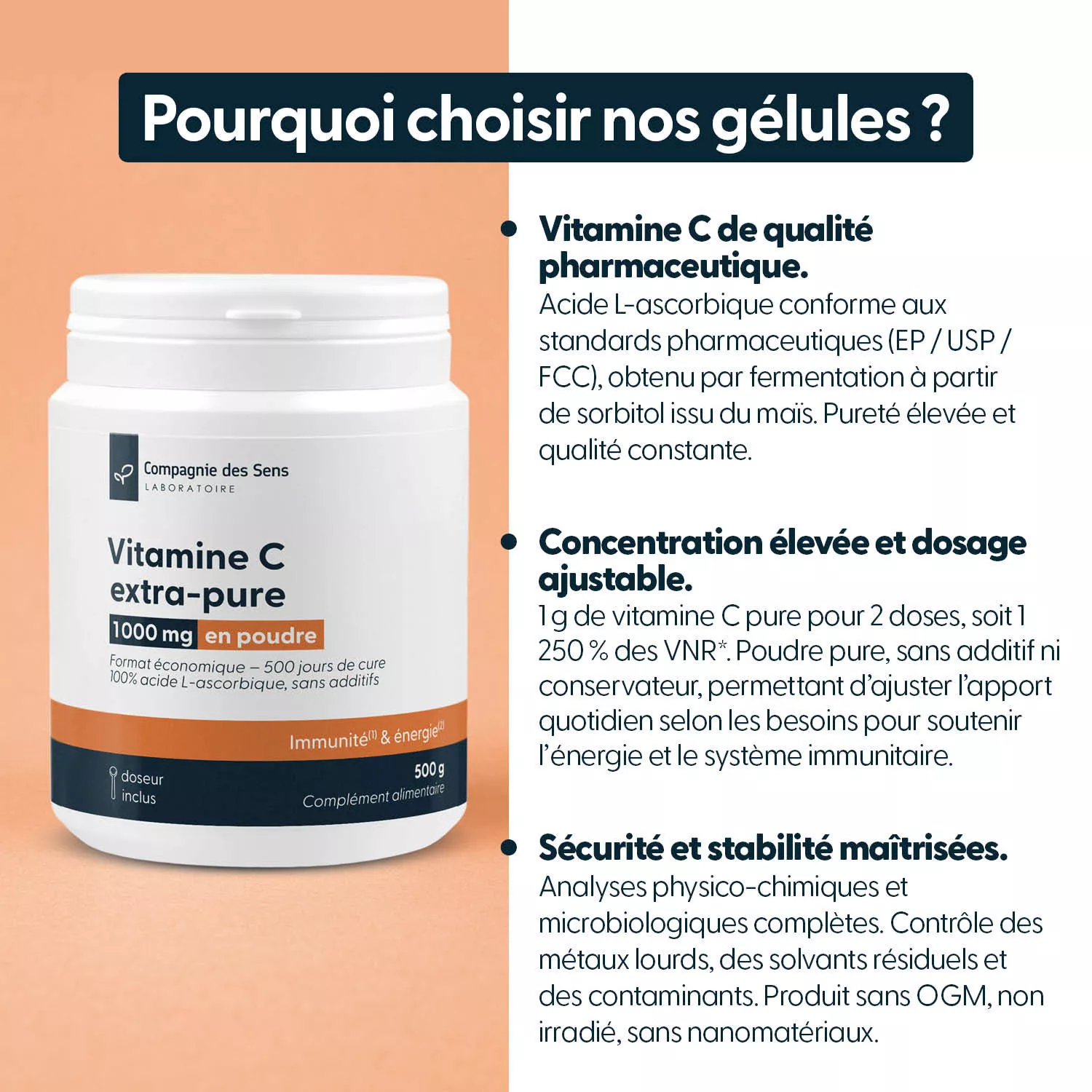 Vitamine C (acide ascorbique) - Poudre en vrac