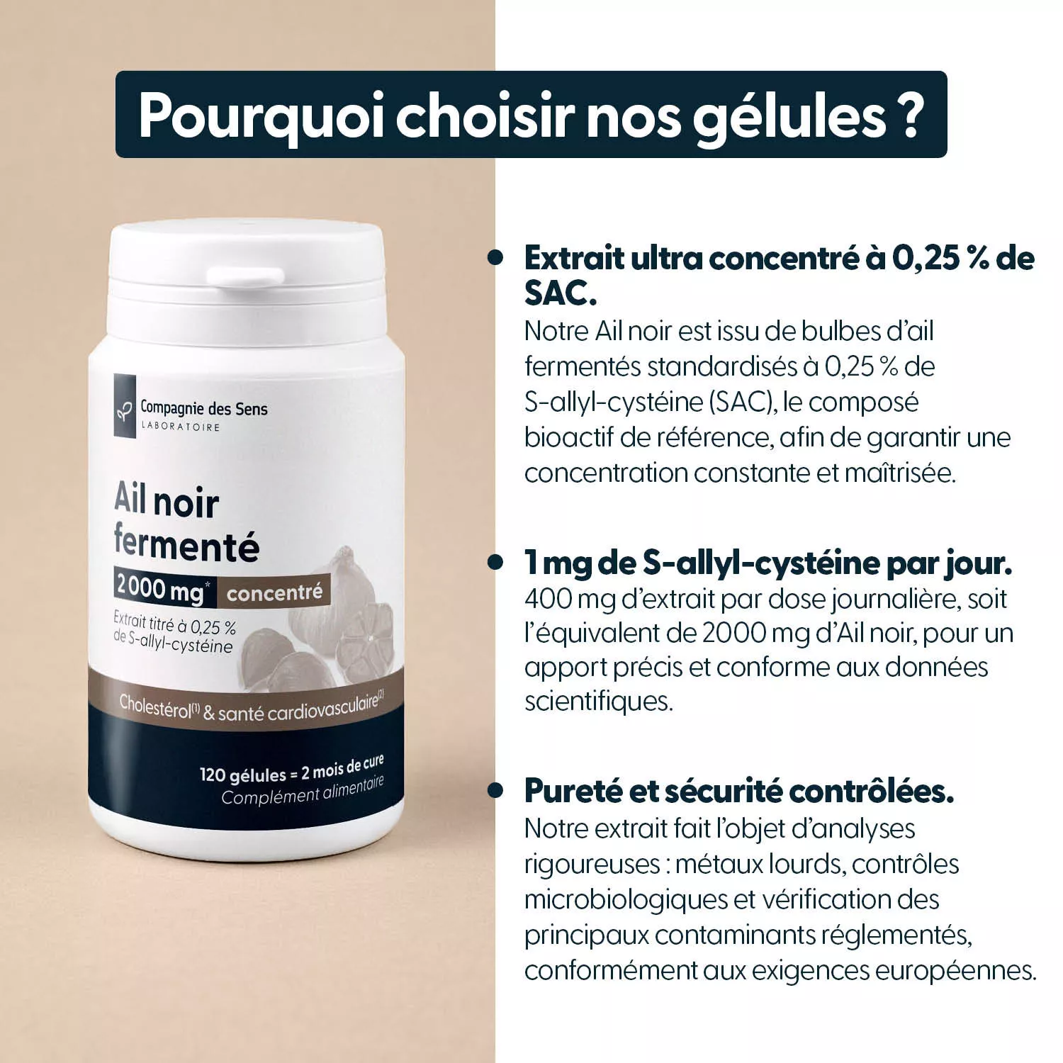 Ail noir concentré - 0,25 % de SAC
