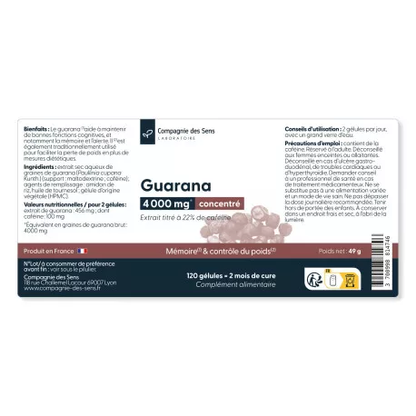Guarana concentré - Titré à 22 % de caféine