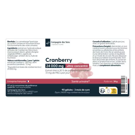 Cranberry concentrée - 30 % de proanthocyanidines