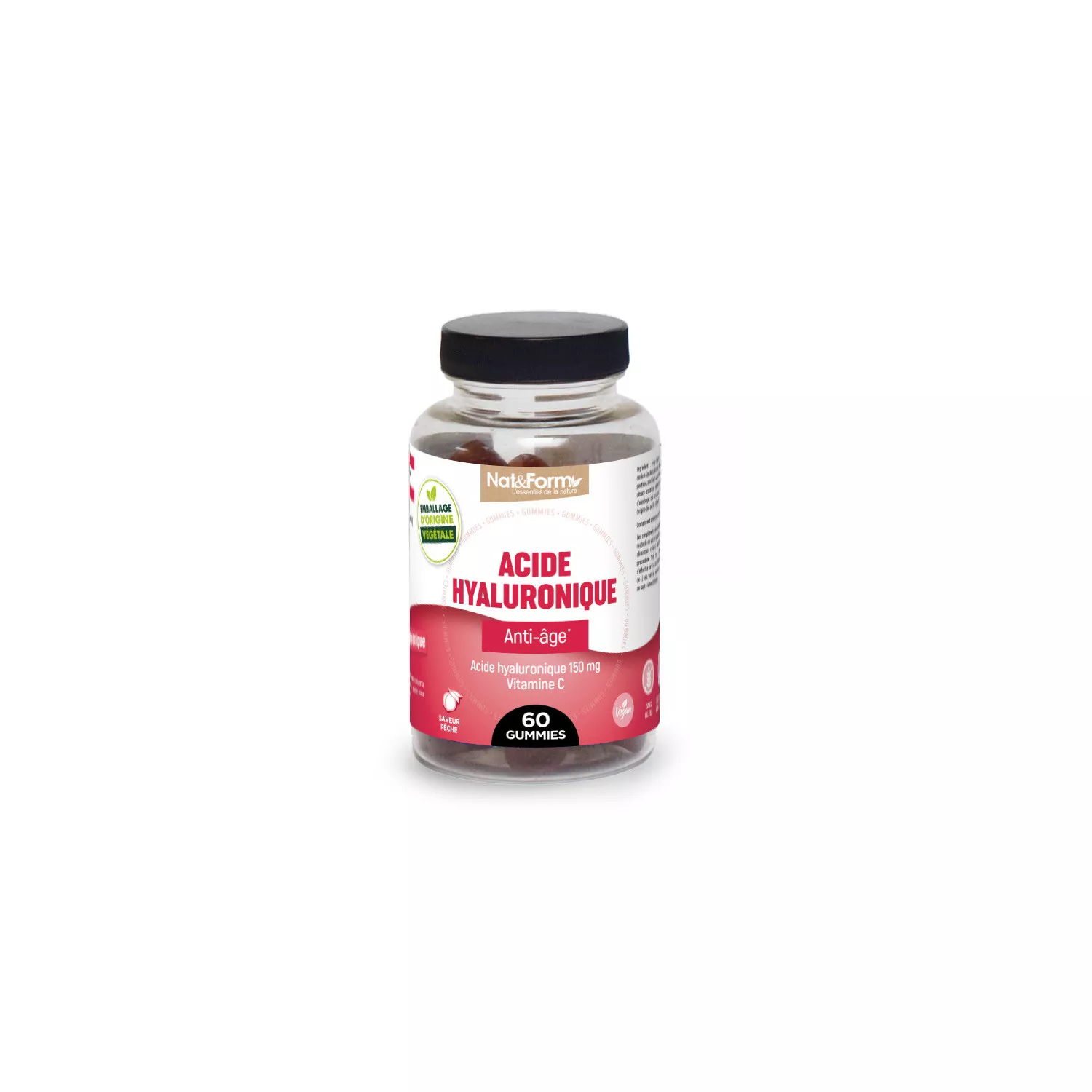 Acide hyaluronique - 60 gummies - Nat&Form