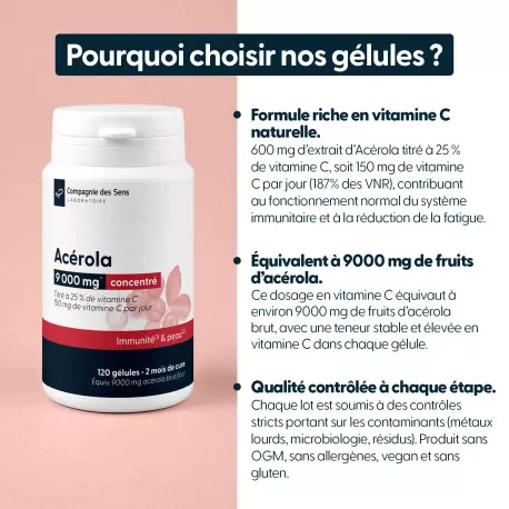 Acérola concentré - Titré à 25 % de vitamine C
