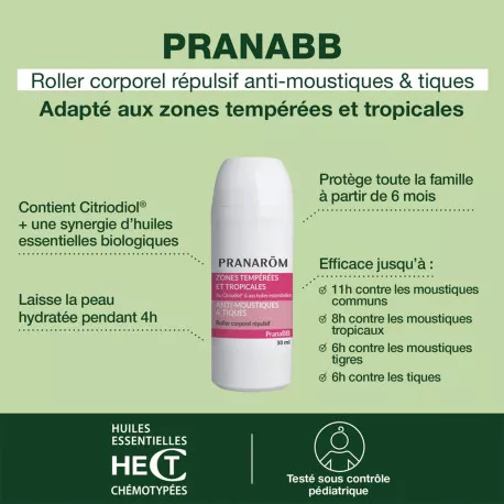 Roller Anti Moustiques Bébé BIO - Aux Huiles Essentielles
