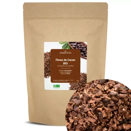 Fèves de Cacao BIO (concassées, non torréfiées) - riche en antioxydants