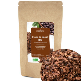 Fèves de cacao bio (concassées, non torréfiées) 