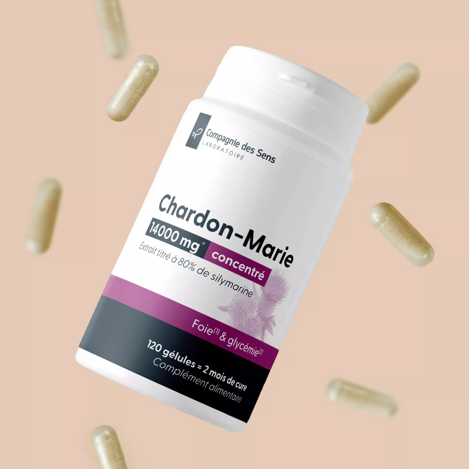 Chardon Marie titré à 80 % de silymarine - 30 gélules végétales