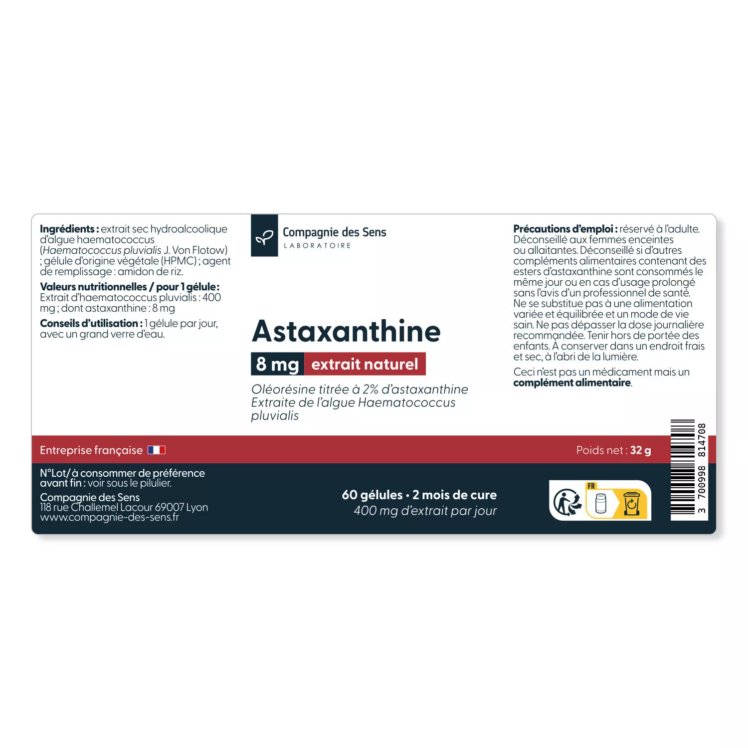 Astaxanthine concentrée - Issue de Haematococcus pluvialis