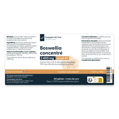Boswellia concentré - Titré à 65 % d'acide boswellique