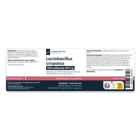 Lactobacillus crispatus - 10 milliards d'UFC par gélule