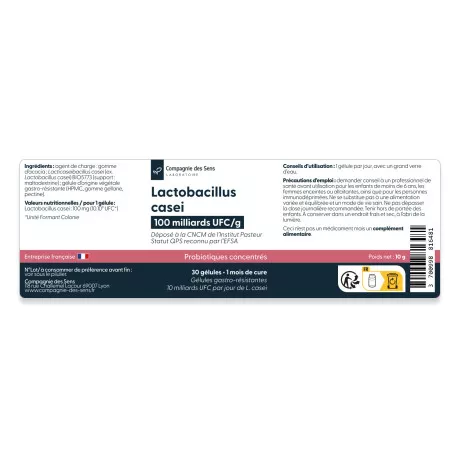 Lactobacillus casei - 10 milliards d'UFC par gélule