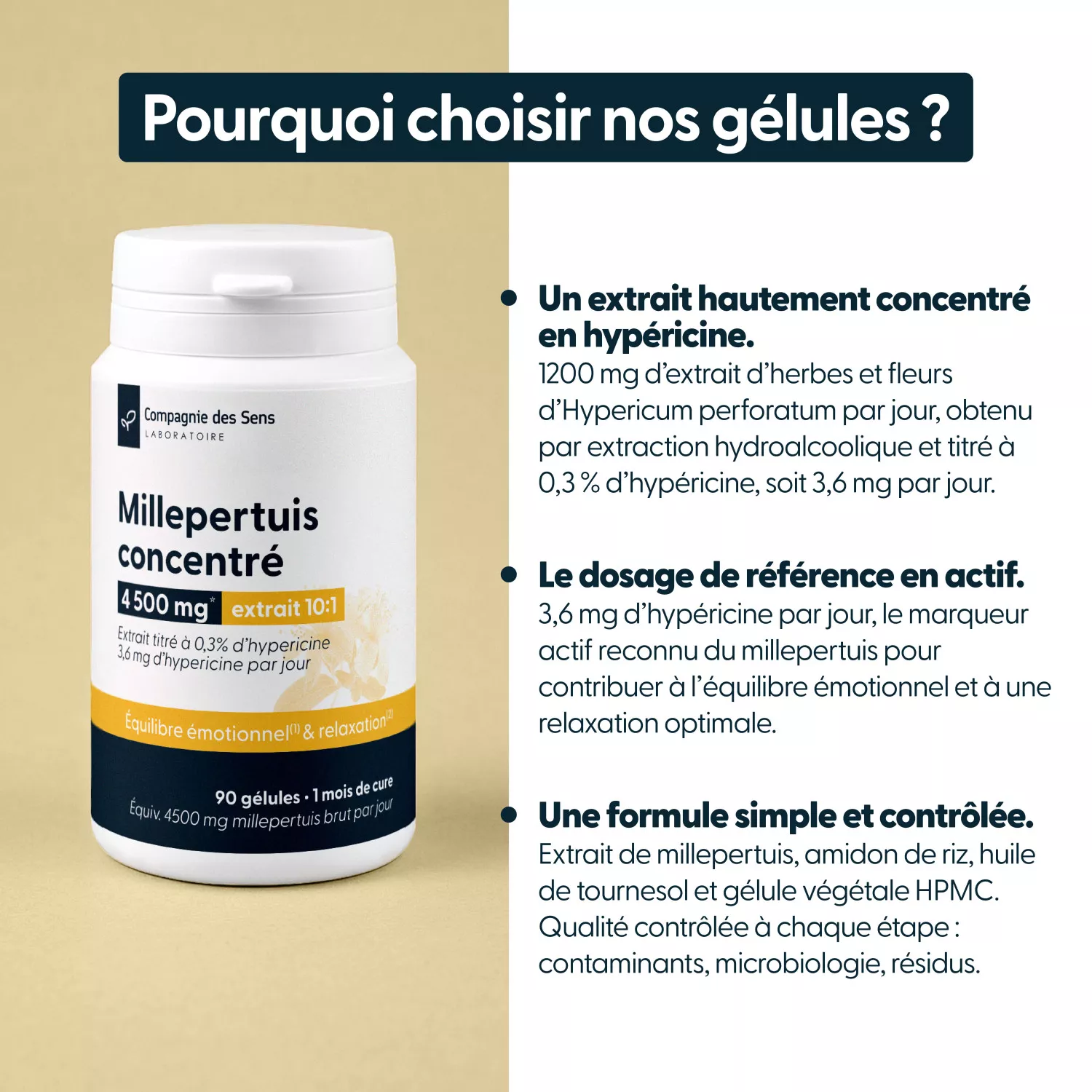 Millepertuis concentré - Titré à 0,3 % d'hypericine