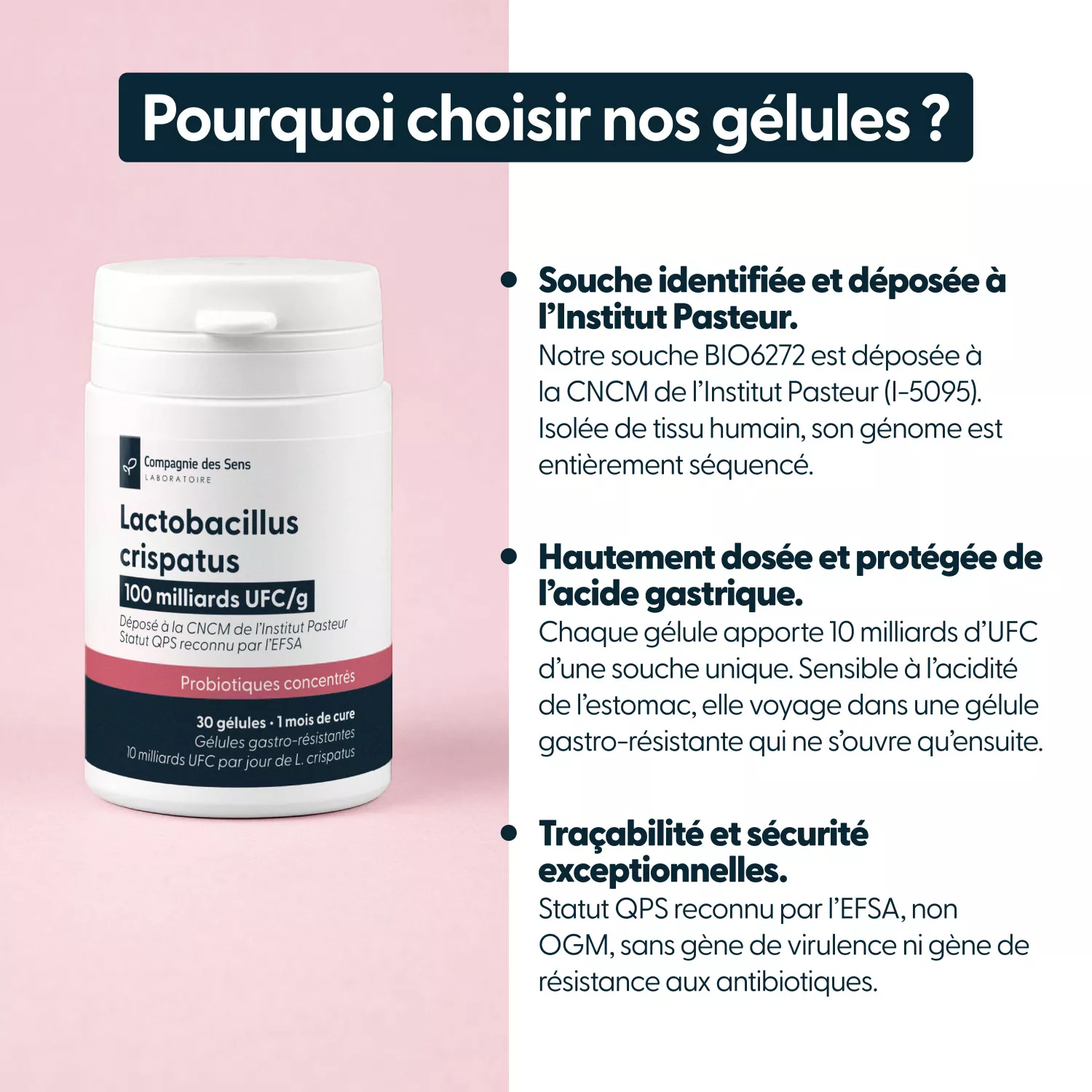 Lactobacillus crispatus - 10 milliards d'UFC par gélule