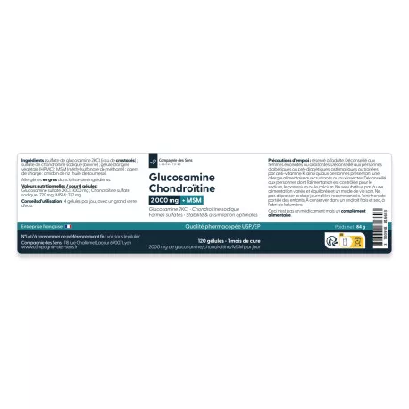 Glucosamine chondroïtine MSM concentré - 1500mg