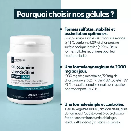 Glucosamine chondroïtine MSM concentré - 1500mg