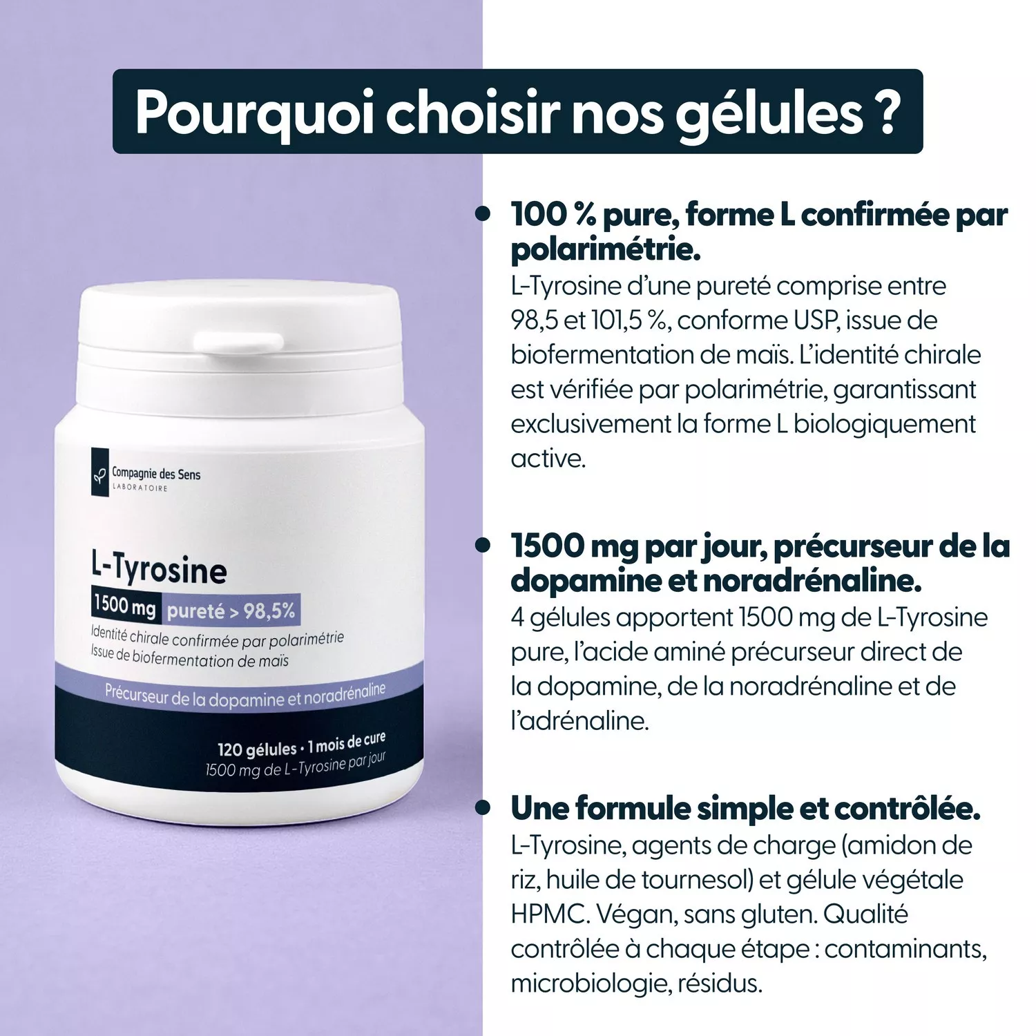 L Tyrosine - 2000 mg par jour